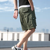 Men's Cotton Cargo Shorts - Loose Fit Multi-Pocket Summer Shorts