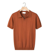 Men's 100% Cotton Polo Shirt - Breathable Classic Fit Summer Polo in Orange Red