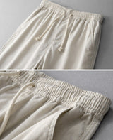 Men's Cotton Linen Wide Leg Pants - Lightweight Drawstring Summer Trousers