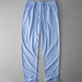 Men's Cotton Linen Wide Leg Pants - Lightweight Drawstring Summer Trousers