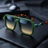 Vanta geometric angular sunglasses with gradient UV400 lenses