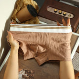 Men's Organic Cotton Boxer Briefs - Breathable Ribbed Trunks