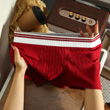 Men's Organic Cotton Boxer Briefs - Breathable Ribbed Trunks
