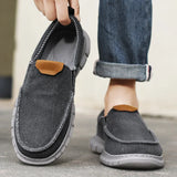 Men's Canvas Slip-On Sneakers - Lightweight Casual Walking Shoes