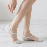 Women's Mesh No-Show Socks - Non-Slip Cotton Sole Invisible Socks