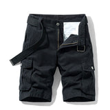 Men's Cotton Cargo Shorts - Loose Fit Multi-Pocket Summer Shorts in Classic Black