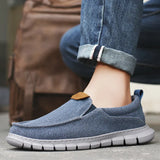 Men's Canvas Slip-On Sneakers - Lightweight Casual Walking Shoes
