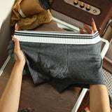 Men's Organic Cotton Boxer Briefs - Breathable Ribbed Trunks