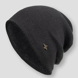 Ribbed Wool Beanie - Warm Stretch Knit Winter Hat