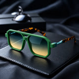 Vanta geometric angular sunglasses with gradient UV400 lenses