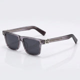 Bold square acetate sunglasses with contrasting temples