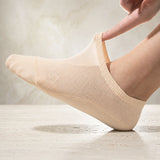 Anti-Slip No-Show Socks - Breathable Cotton Sole Invisible Socks