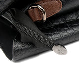 Valleria croc-embossed leather satchel with braided handle