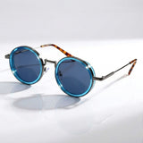 Polarized Aviator Sunglasses - Blue UV400 Lenses with Tortoise Frame in Blue Mirage