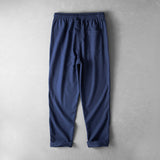 Men's Cotton Linen Wide Leg Pants - Lightweight Drawstring Summer Trousers