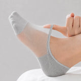 Women's Mesh No-Show Socks - Non-Slip Cotton Sole Invisible Socks