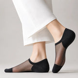 Women's Mesh No-Show Socks - Non-Slip Cotton Sole Invisible Socks