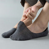 Portofino men's organic cotton no-show socks with anti-slip heel