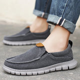 Men's Canvas Slip-On Sneakers - Lightweight Casual Walking Shoes
