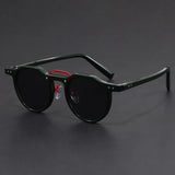 Transparent acetate sunglasses with multicolor patterned temples