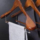 Walnut Wood Suit Hangers - Wide Shoulder Premium Closet Hangers