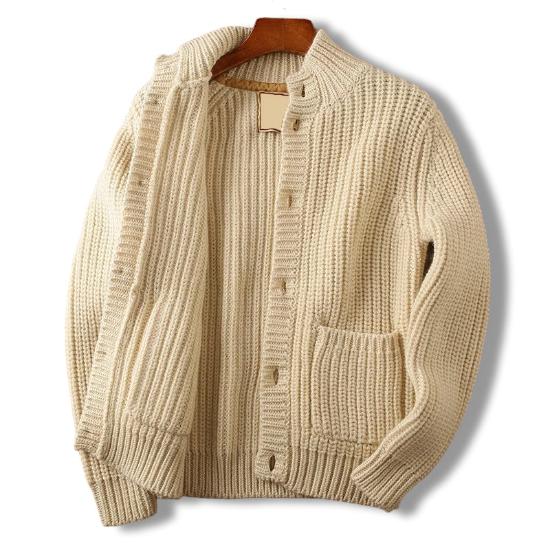 Suitroom(スーツルーム)★Round Button-Up Wool Cardigan Langwyqu Womens Crew Neck Button Down Cardigan Sweaters