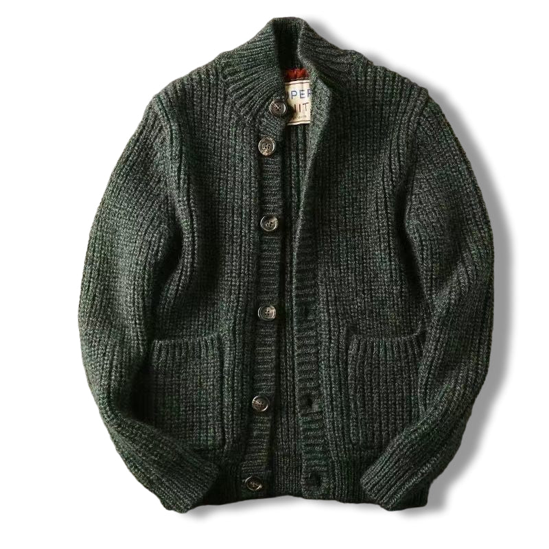 Mason Stand Collar Wool Cardigan