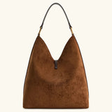 Soft Suede Hobo Bag - Slouchy Drawstring Shoulder Purse for Women