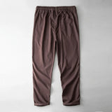Men's Cotton Linen Wide Leg Pants - Lightweight Drawstring Summer Trousers