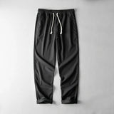 Men's Cotton Linen Wide Leg Pants - Lightweight Drawstring Summer Trousers