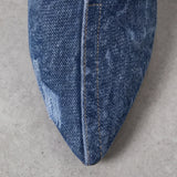 Lightweight denim slip-on mules with backless loafer design