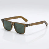 Bold square acetate sunglasses with contrasting temples