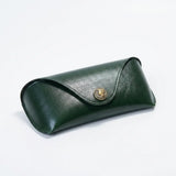 Vintage genuine leather eyewear case with cameo snap closure