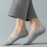 Portofino men's organic cotton no-show socks with anti-slip heel
