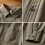 Men's Organic Cotton Button-Up Shirt - Lightweight Long Sleeve Casual Shirt