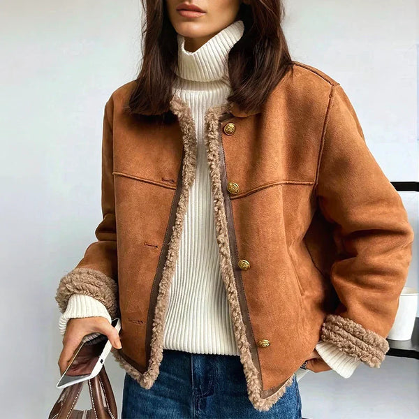 Charlene Buttoned Shearling Jacket