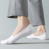 Portofino men's organic cotton no-show socks with anti-slip heel