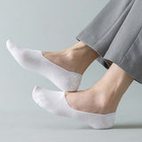 Portofino men's organic cotton no-show socks with anti-slip heel